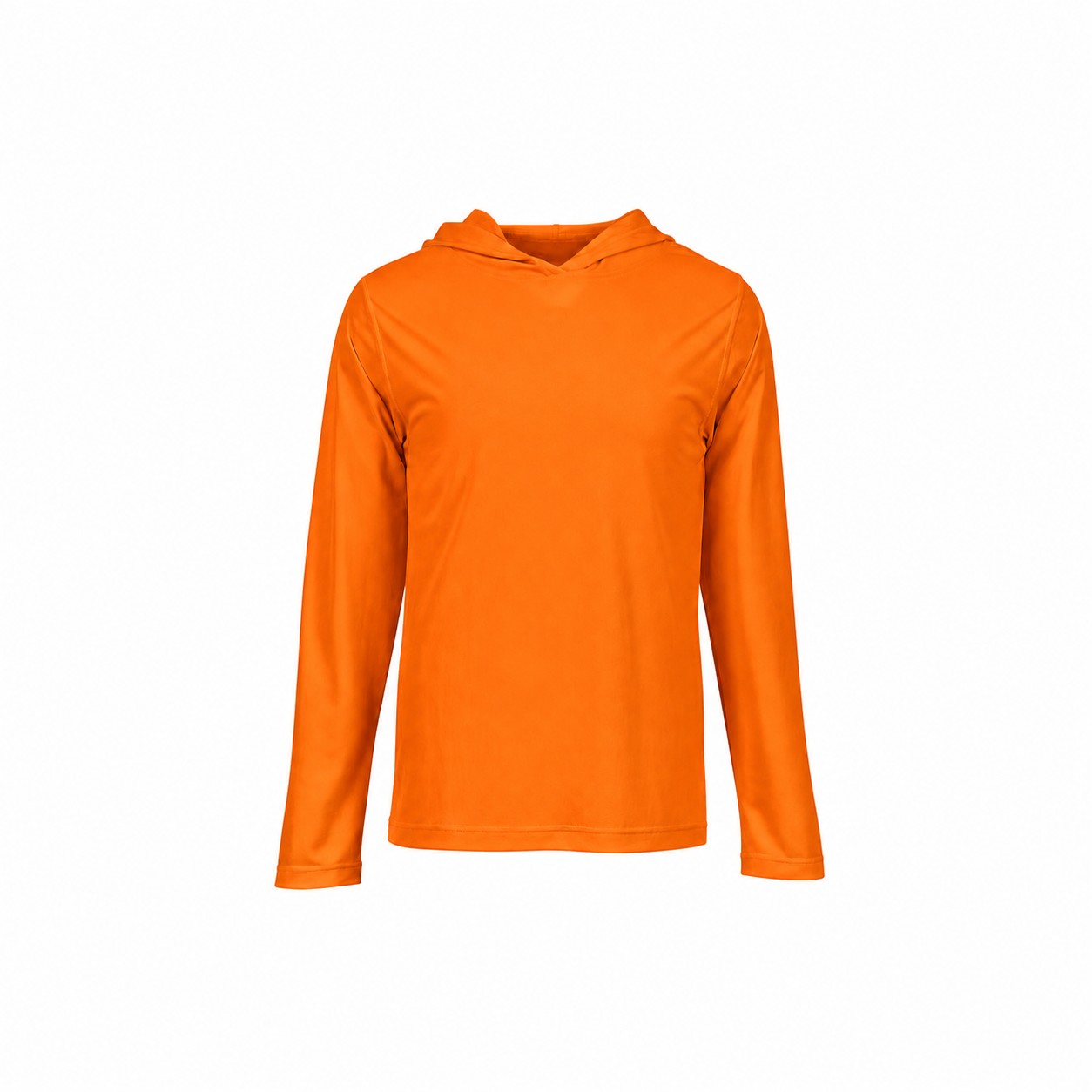 Polyester Long Sleeve Hooded Training Shirt — Orange