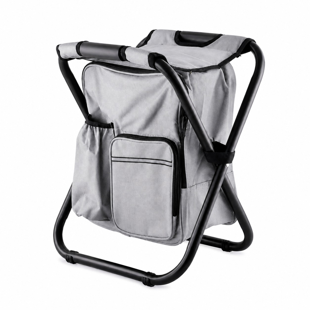 Insulated Backpack Folding Camp Chair — Silver