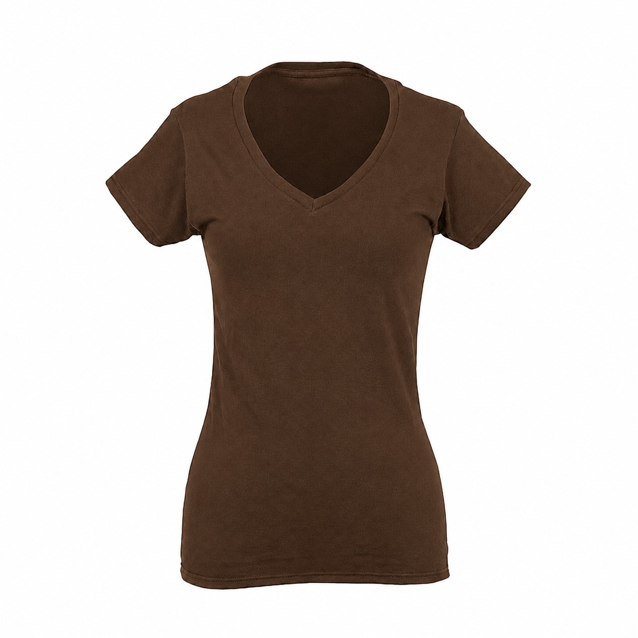 Ladies Soft Ringspun V Neck Tee — Brown