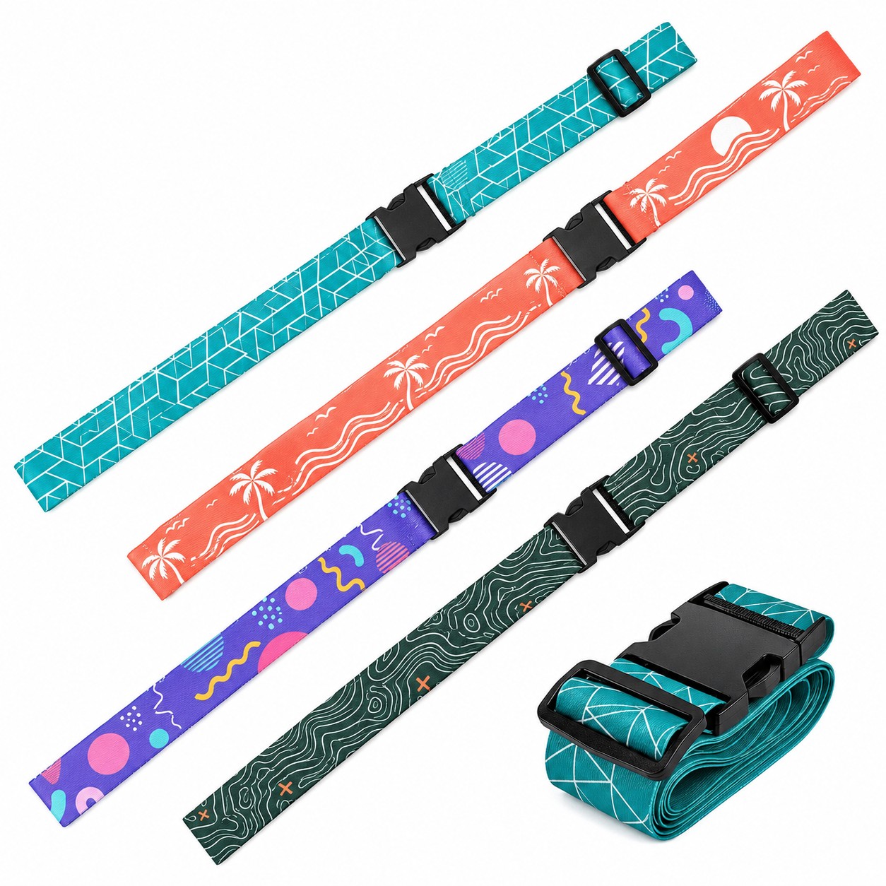Adjustable Polyester Luggage Strap With Buckle