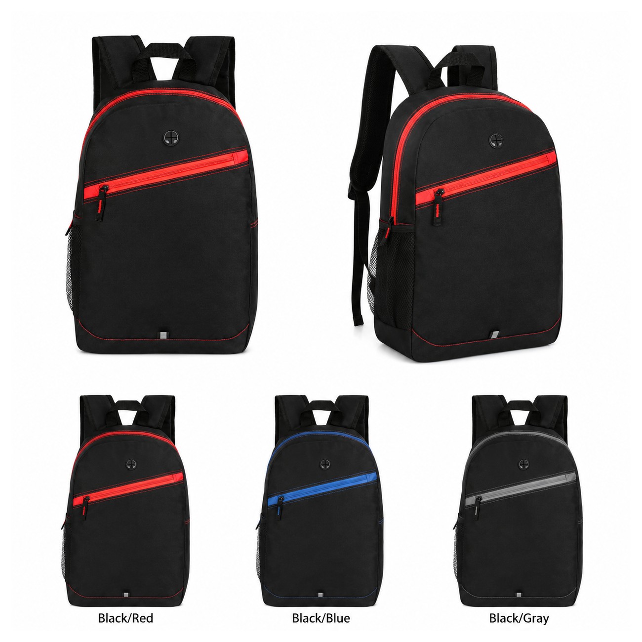 600D Polyester Black Backpack