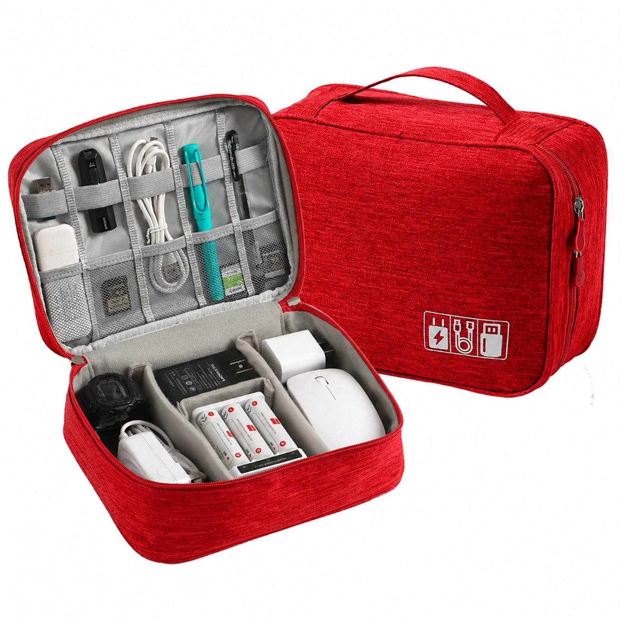 Oxford Electronics Organizer Storage Bag — Red