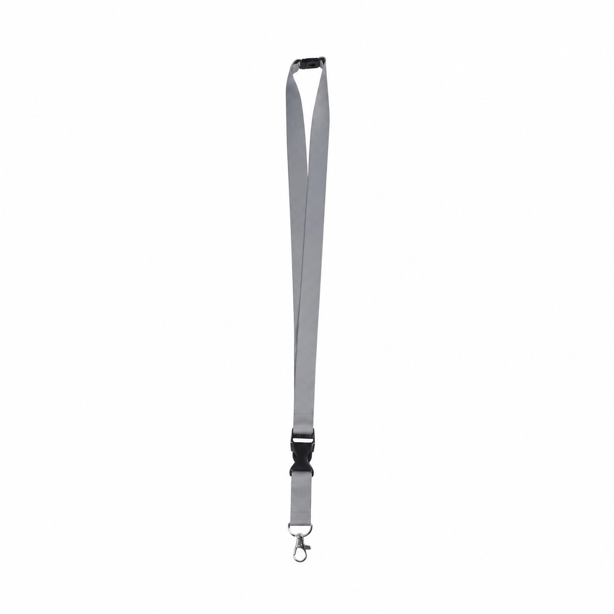 Polyester Breakaway Lanyard With Buckle Release — Pewter Gray