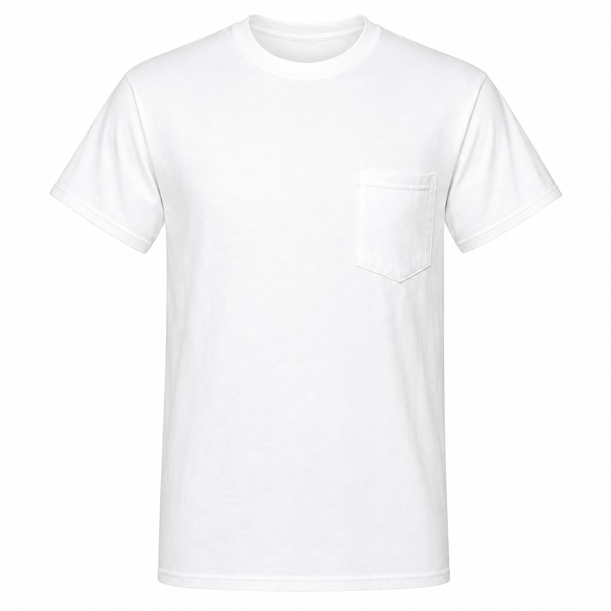 Crewneck Short Sleeve Pocket T-Shirt — White