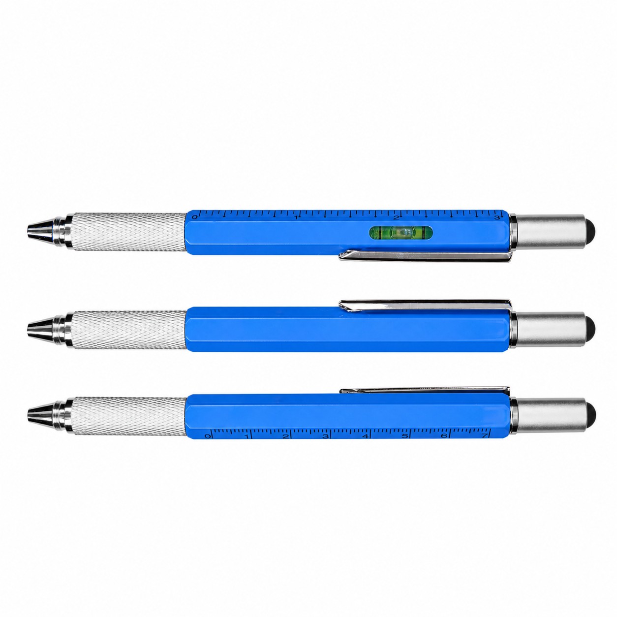 Six Function Aluminum Tool Pen — Blue