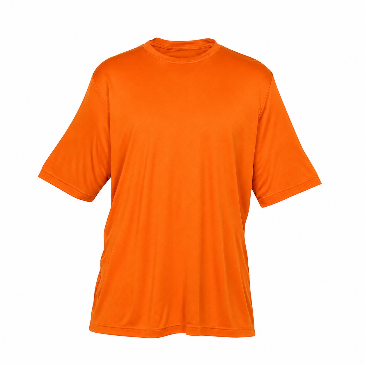 Polyester Performance Crewneck Tee — Orange