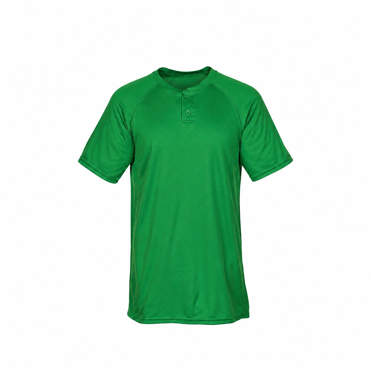 Polyester Two Button Baseball Jersey — Green