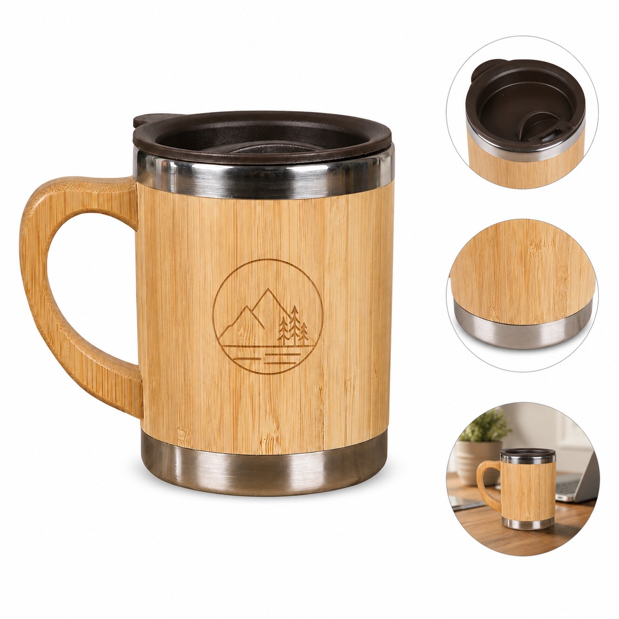 Bamboo Wrapped 10 Oz Stainless Steel Mug