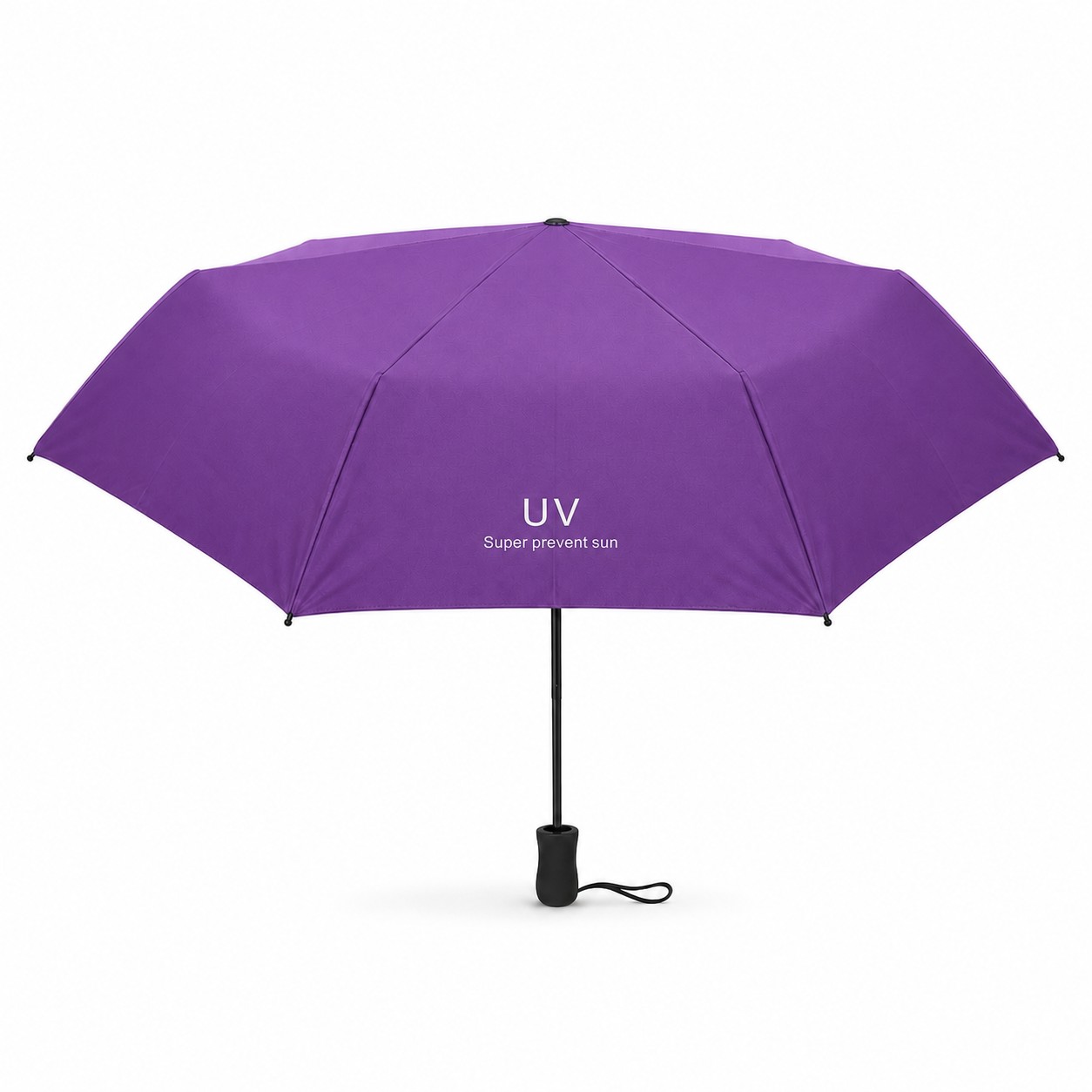 Foldable UV Umbrella With Wide Canopy — Purple