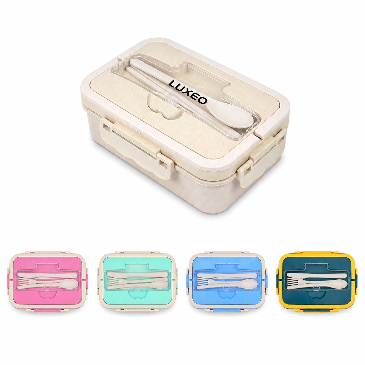 Three Compartment Wheat Straw Bento Lunch Box