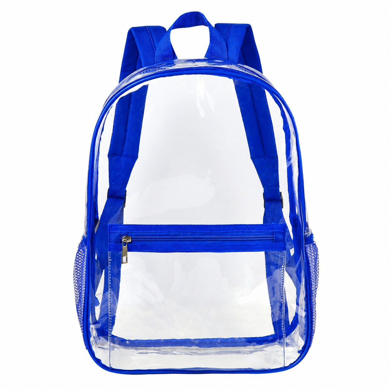 11.75-Inch Clear PVC Backpack — Royal Blue