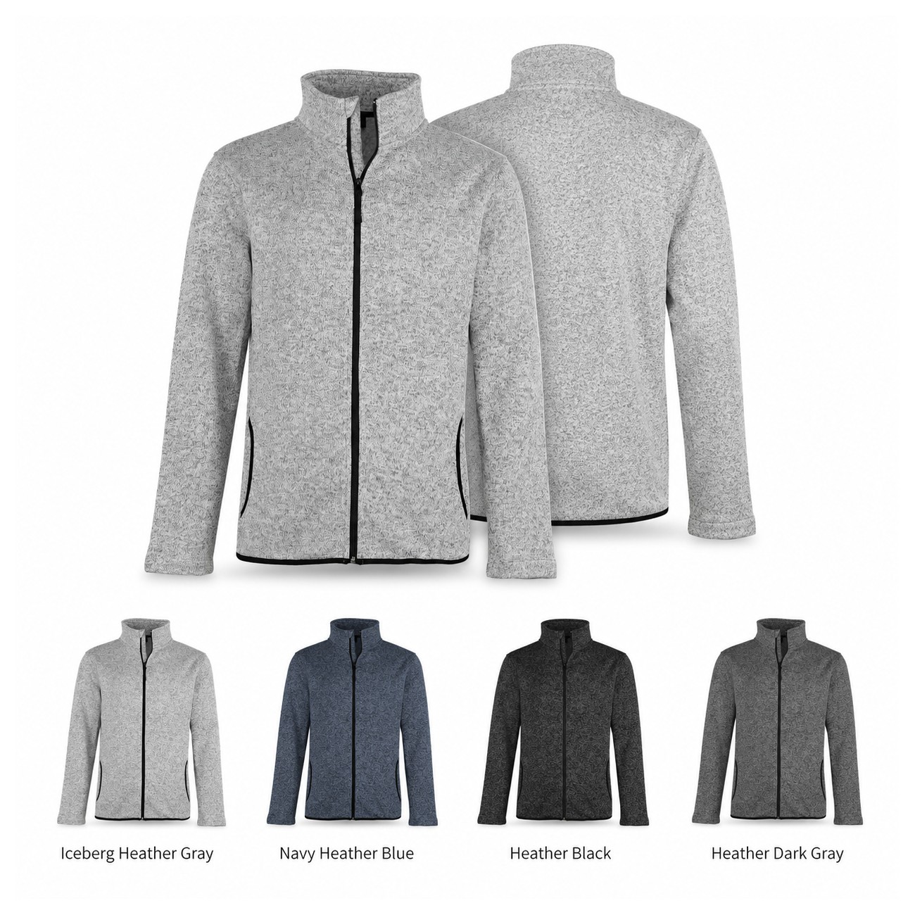 Heathered Full Zip Fleece Jacket
