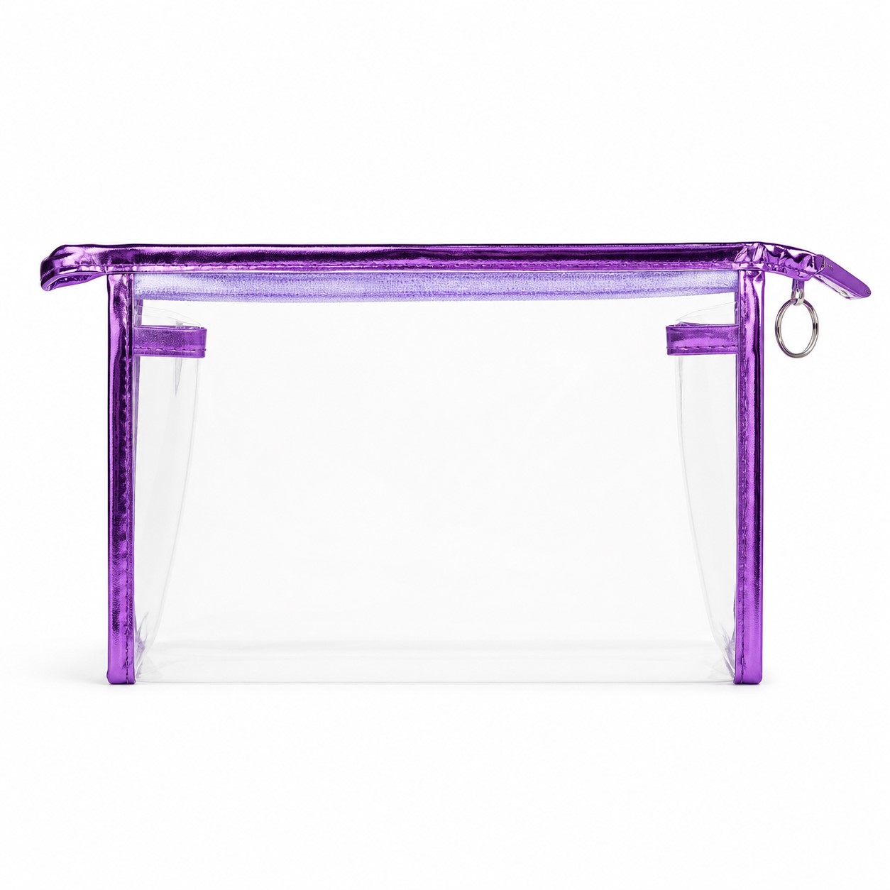Clear PVC Zippered Cosmetic Travel Pouch — view 2