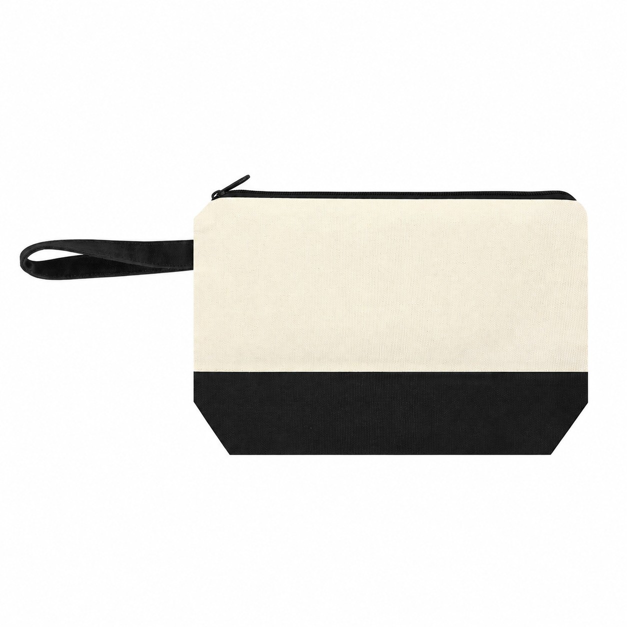 Canvas Carry Handles Makeup Bag — Black