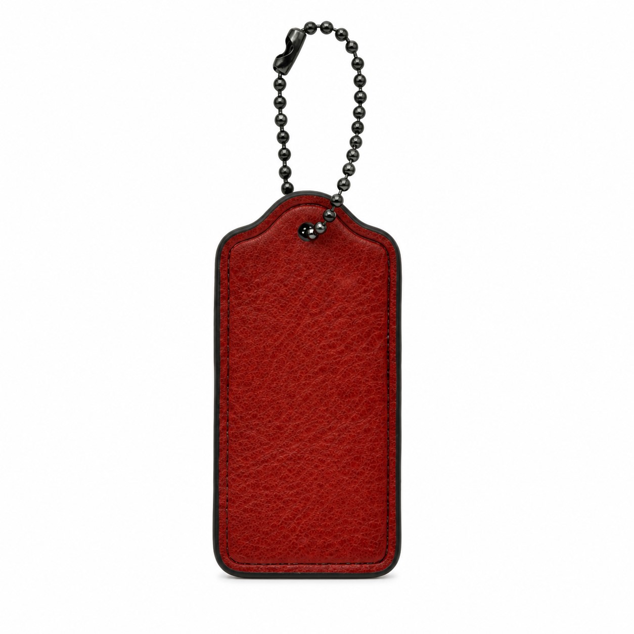 Waxed Cowhide Key Tag With Ball Chain — view 2