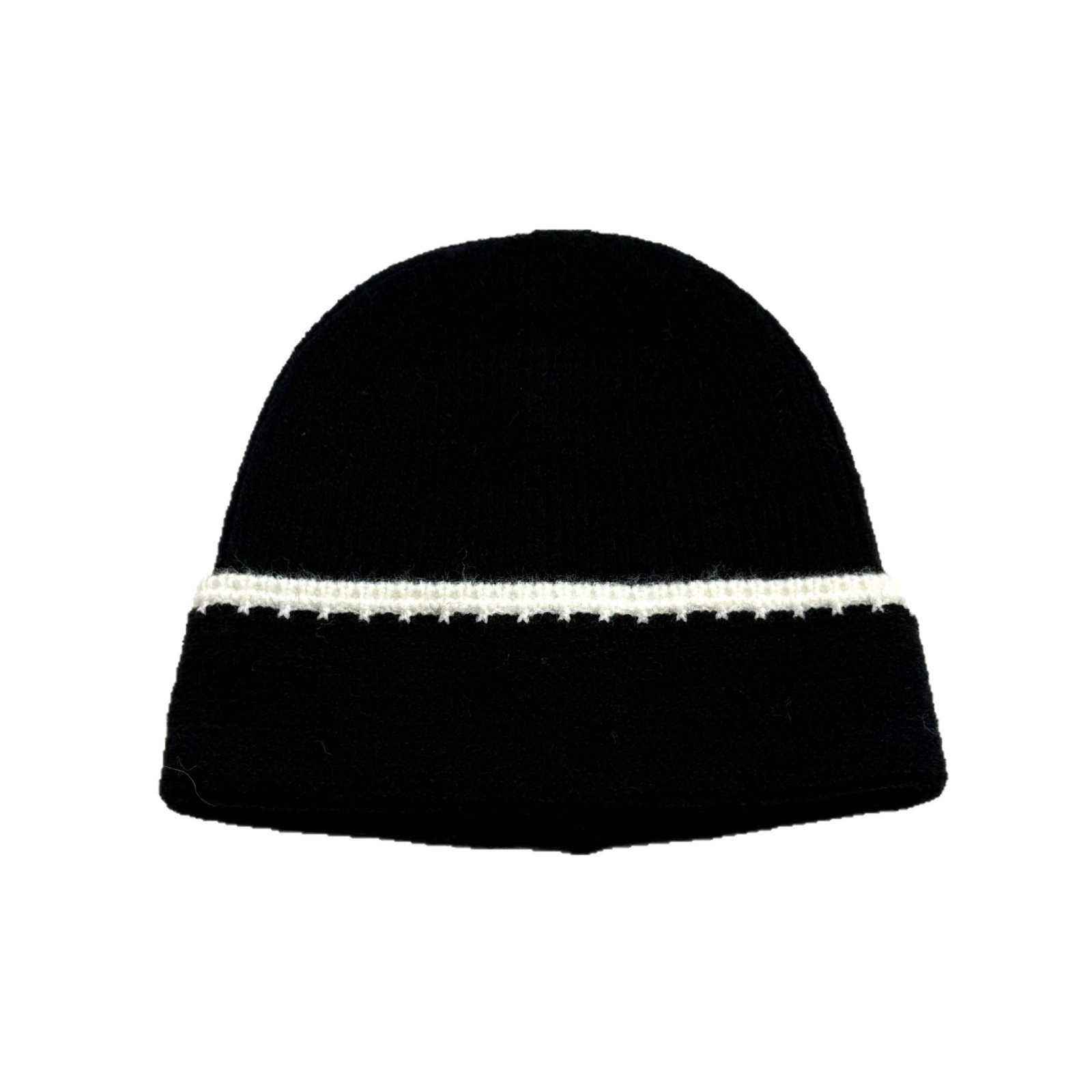 Wool Blend Contrast Cuff Beanie — view 2
