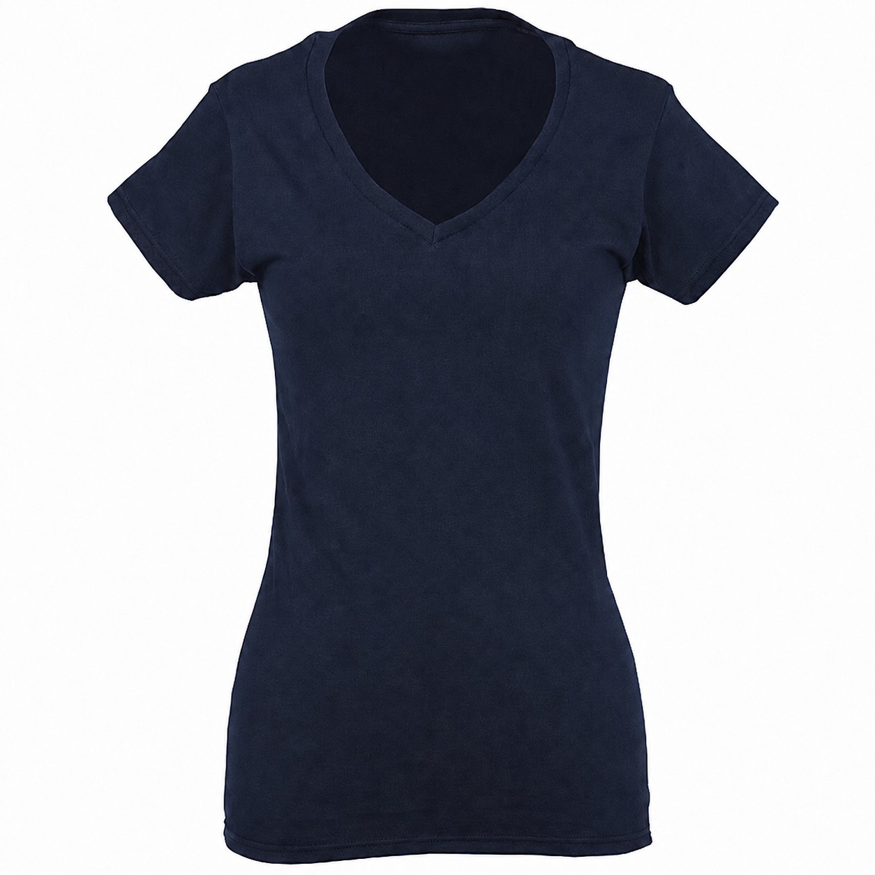 Ladies Soft Ringspun V Neck Tee — view 2