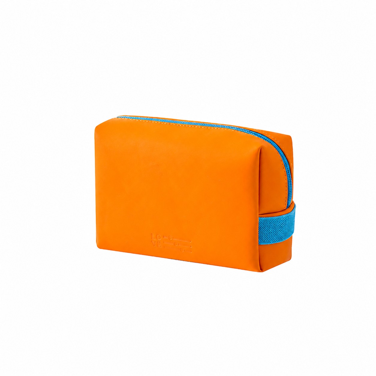 PU Leather Zippered Makeup Bag — Orange