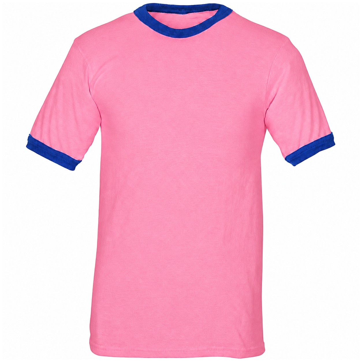Contrast Trim Ringer Jersey Tee — Pink