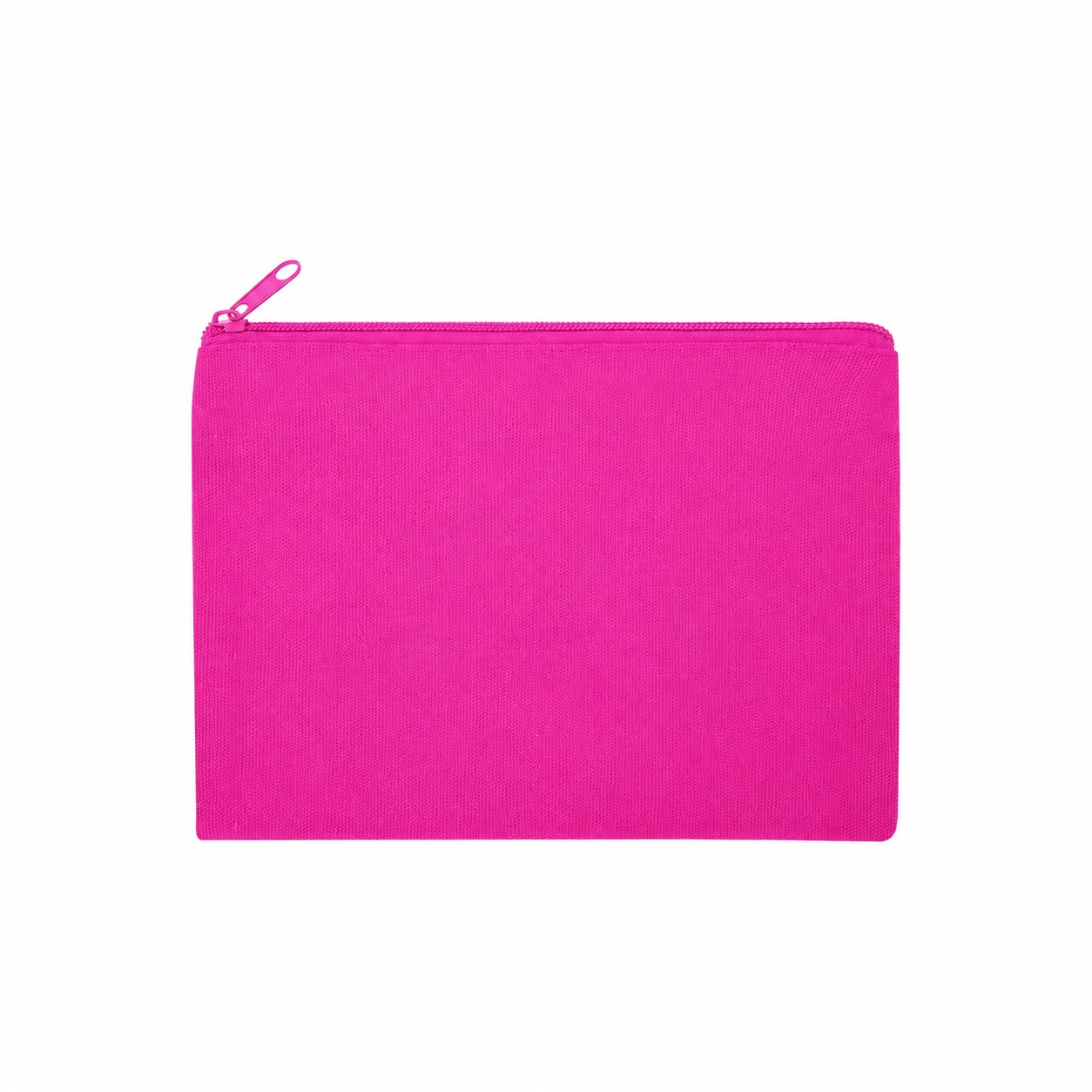 Cotton Solid Travel Pouch — Fuchsia Pink