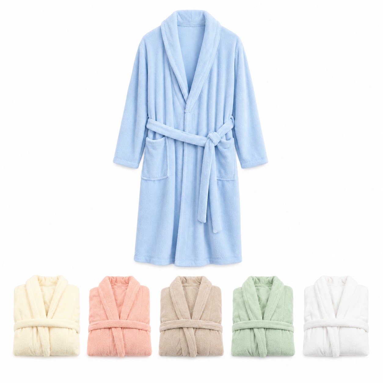 Shawl Collar Fleece Bathrobe