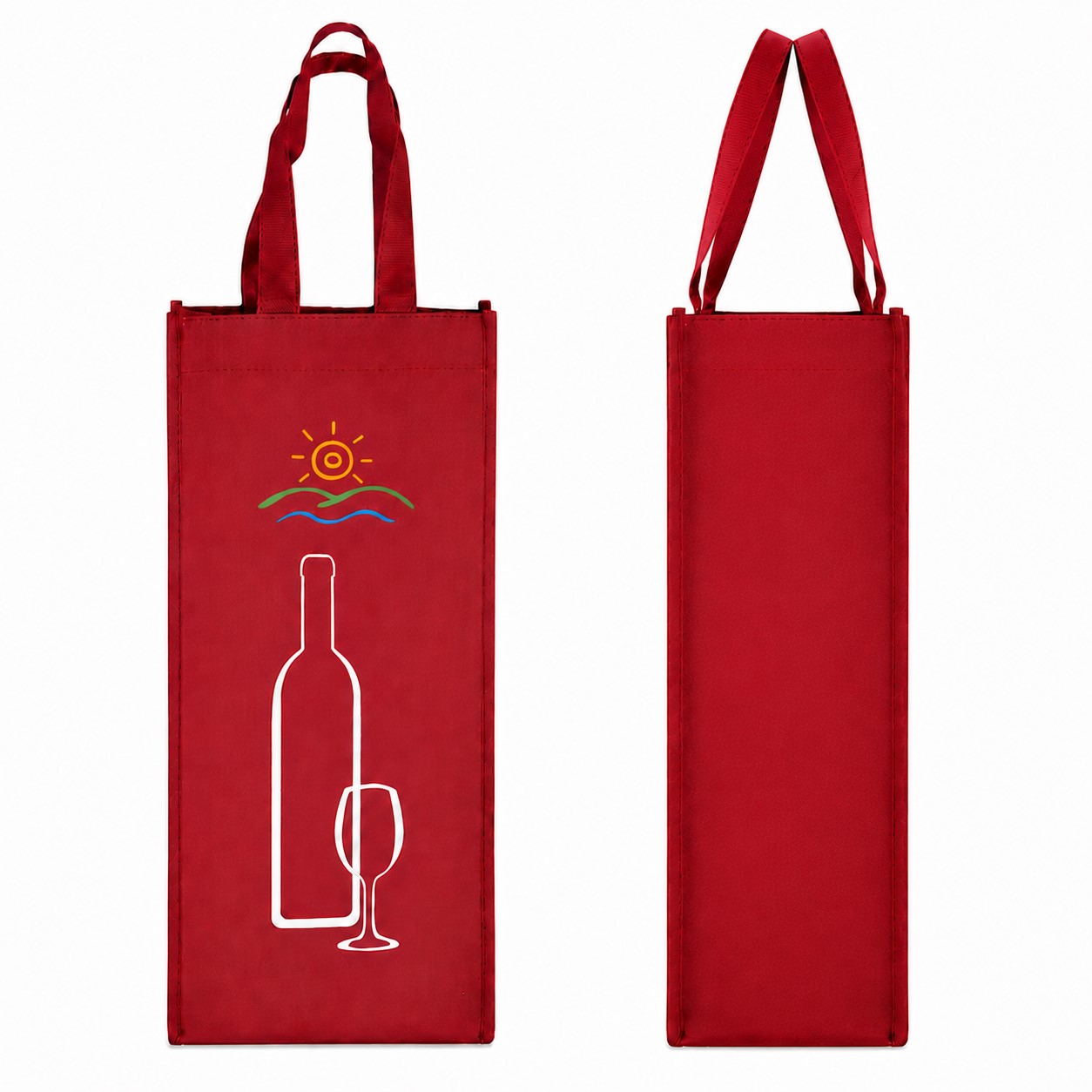 Tall Polyester Wine Bottle Gift Carrier — view 1