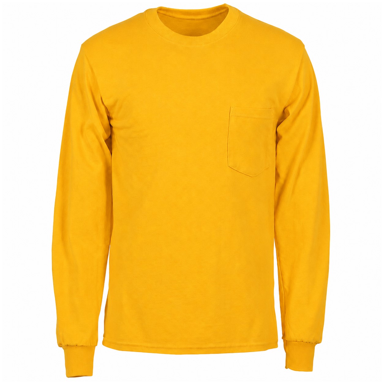 Cotton Pocket Long Sleeve Tee — Gold