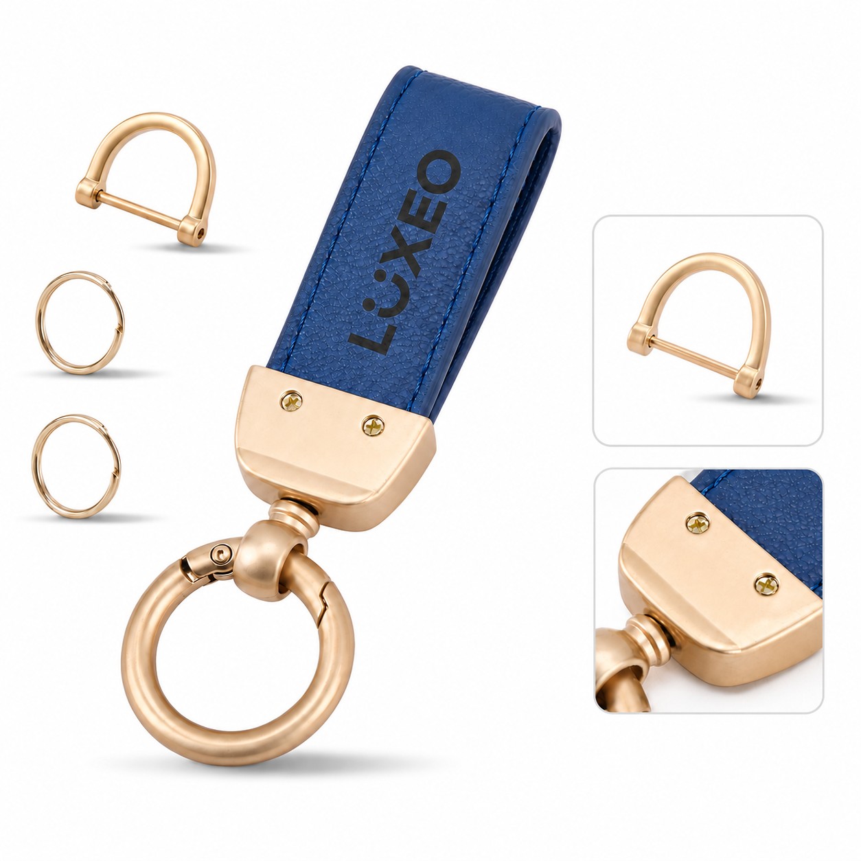 Detachable PU Strap Keychain Ring