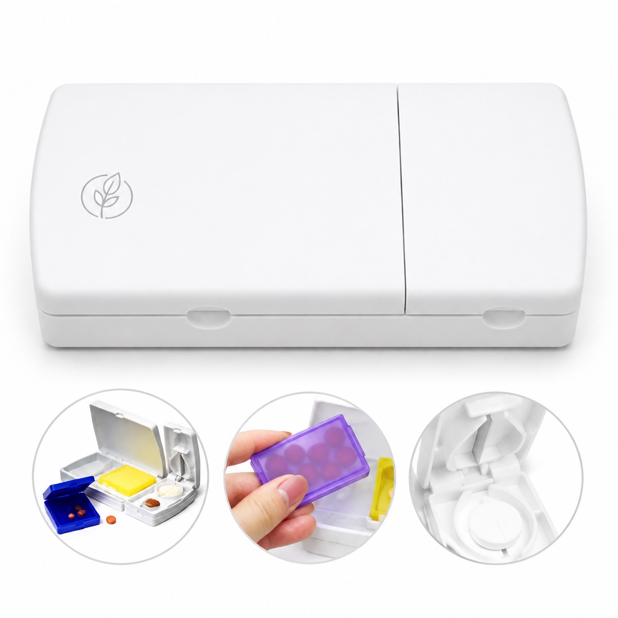 Double Compartment ABS Pill Cutter Organizer