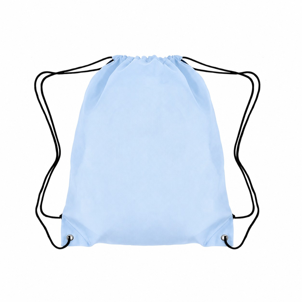 210D Polyester Grommet Detail Drawstring Bag — Baby Blue