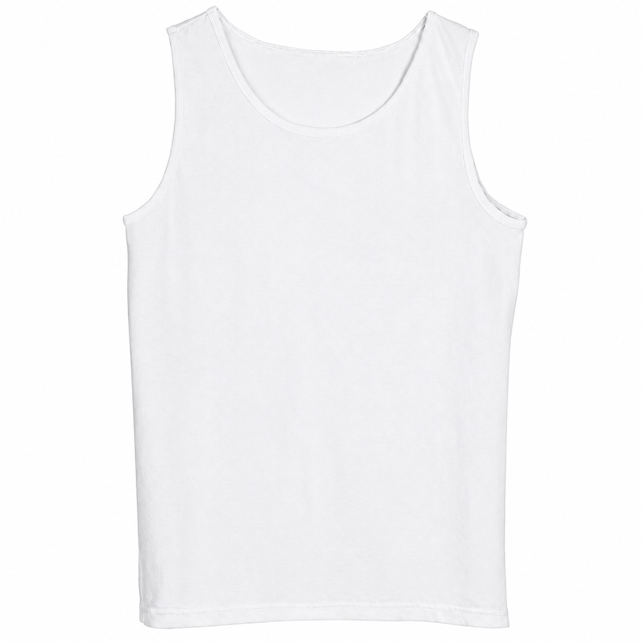 Garment Dyed Ringspun Cotton Tank — White