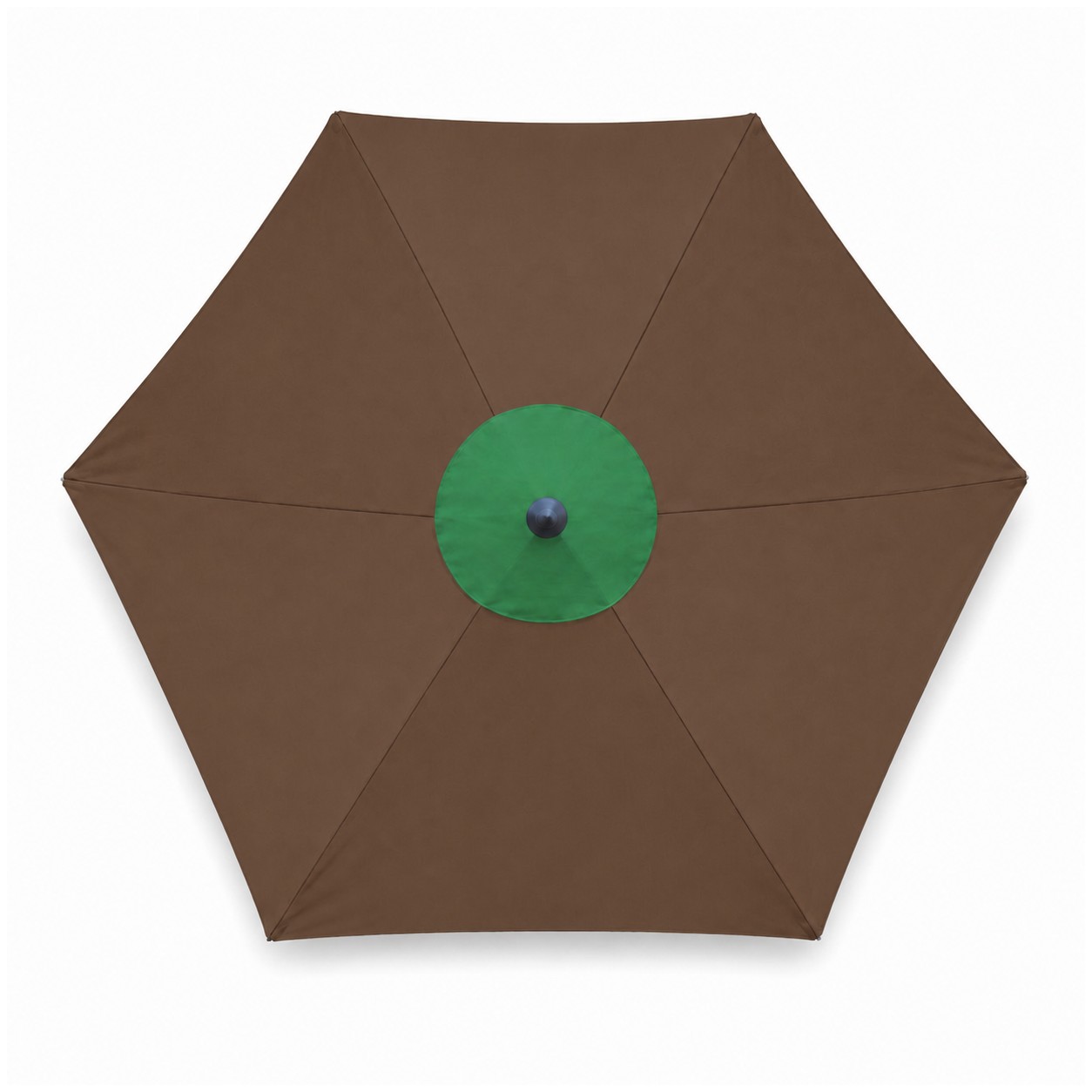 7-Foot Wooden Market Umbrella With Valance — Brown