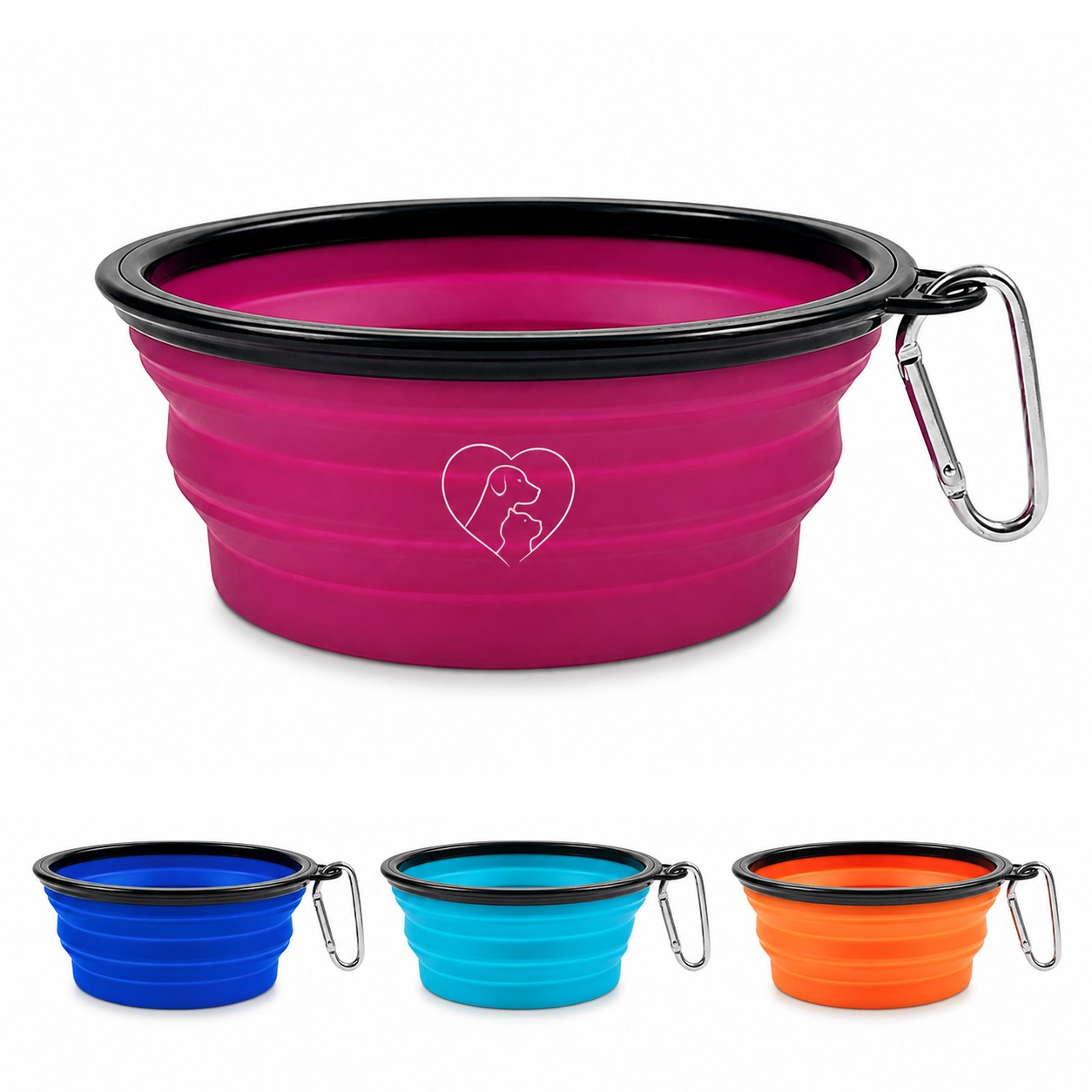 Clip On Collapsible Silicone Pet Bowl