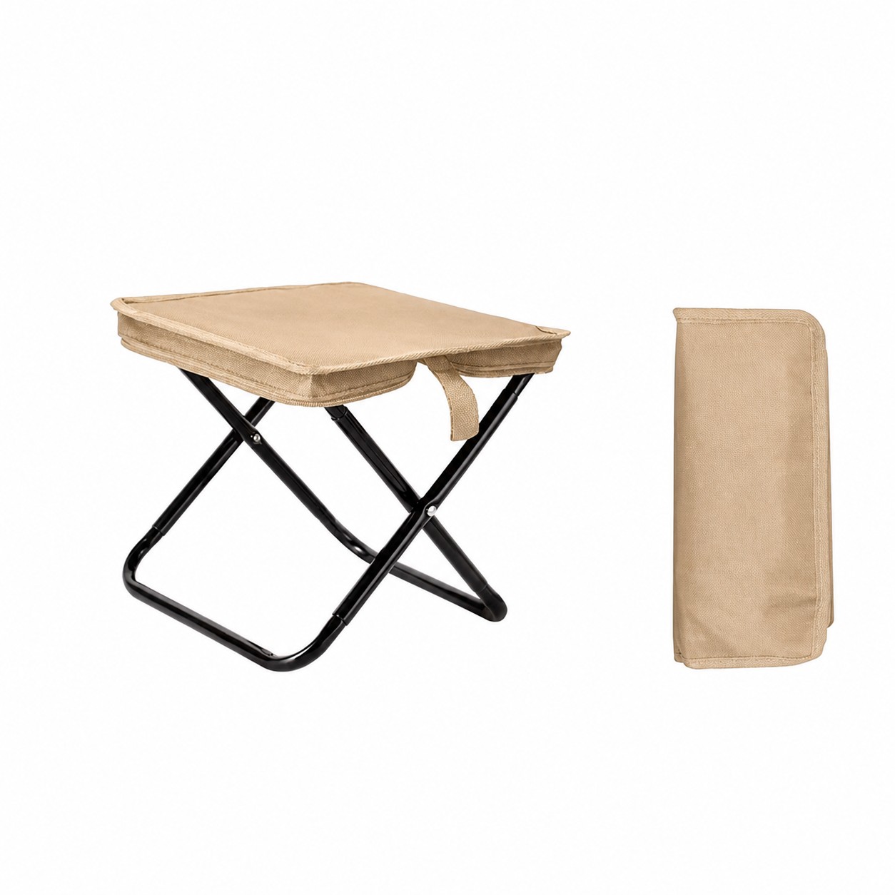 Zippered Carry Bag Folding Stool — Beige