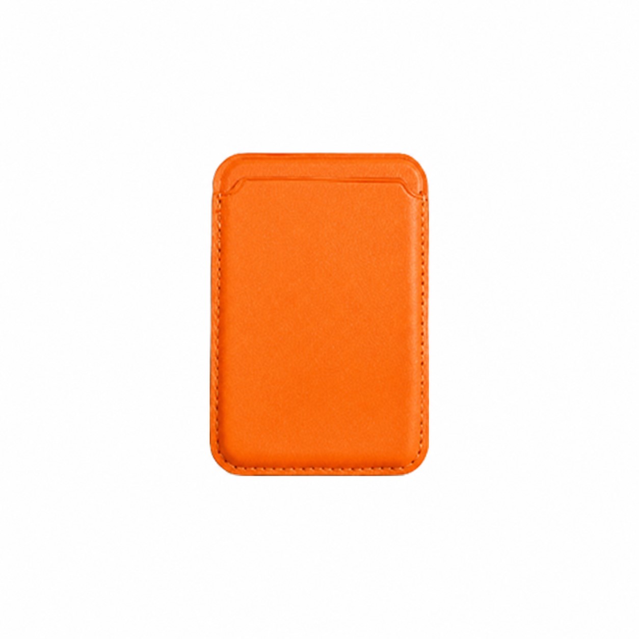 Magnetic Leather Phone Card Holder — Orange