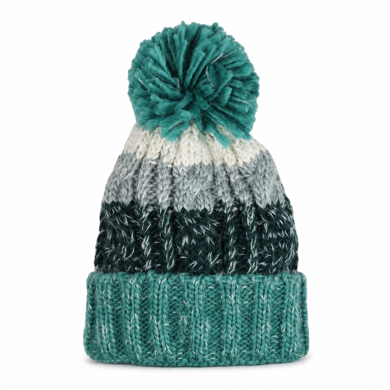 Colorblock Acrylic Pompom Beanie — view 2
