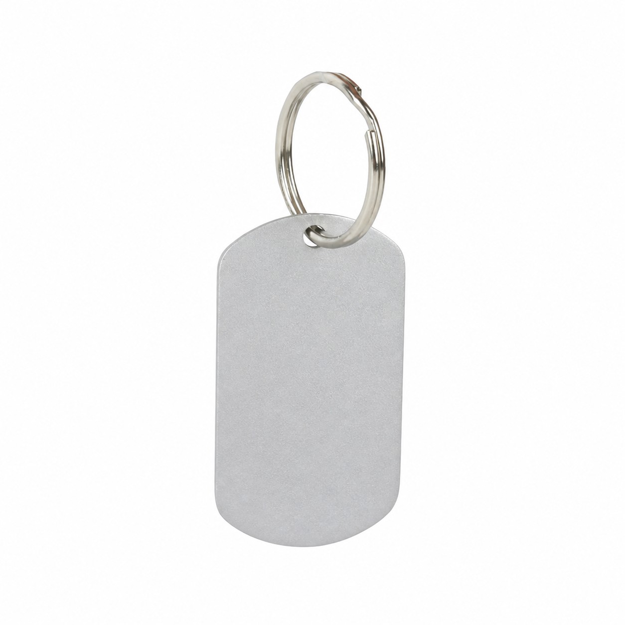Aluminum Dog Tag Keychain — Silver