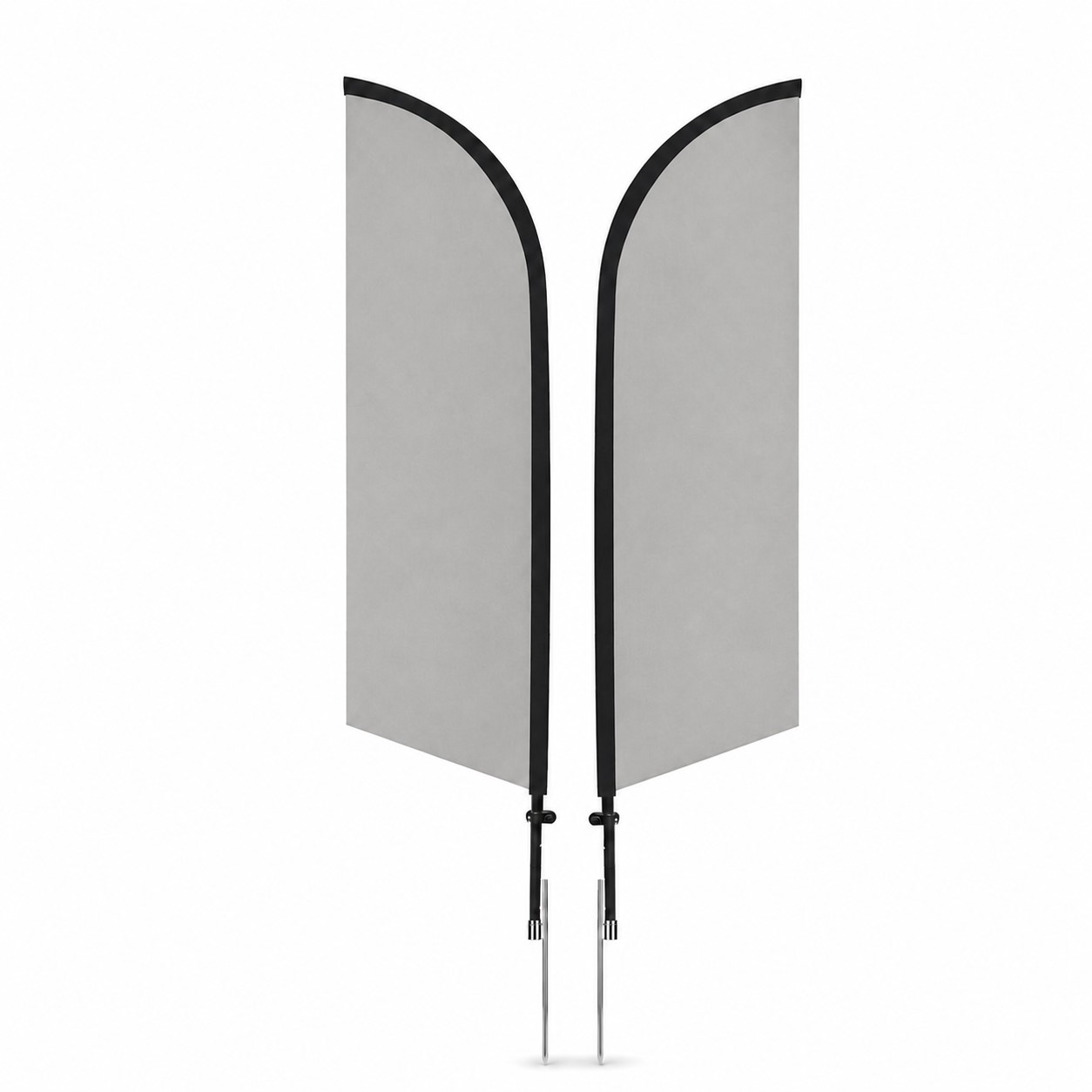 11' Spike Feather Flag Kit — Nickel Silver