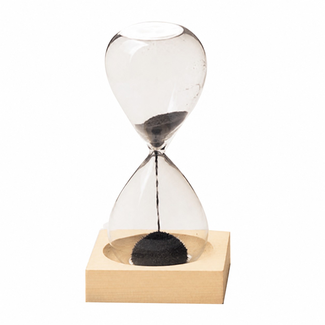 Beech Base Magnetic Hourglass — Natural Beige