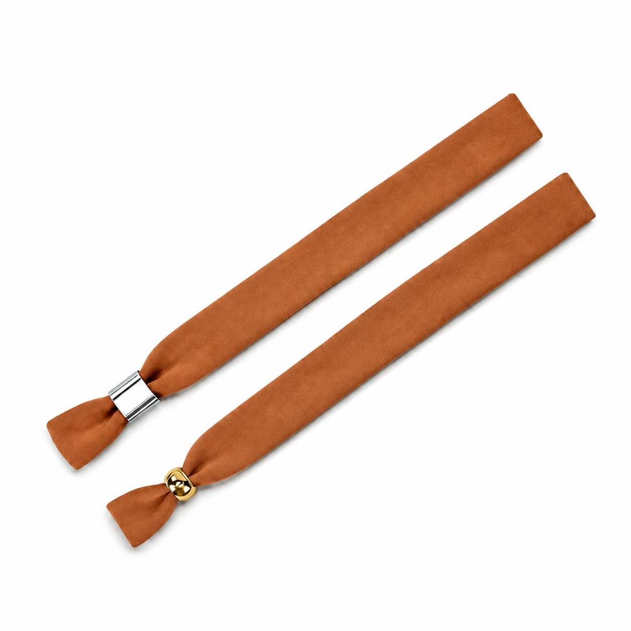 Polyester Wristband With Two-Way Metal Lock — Copper Brown
