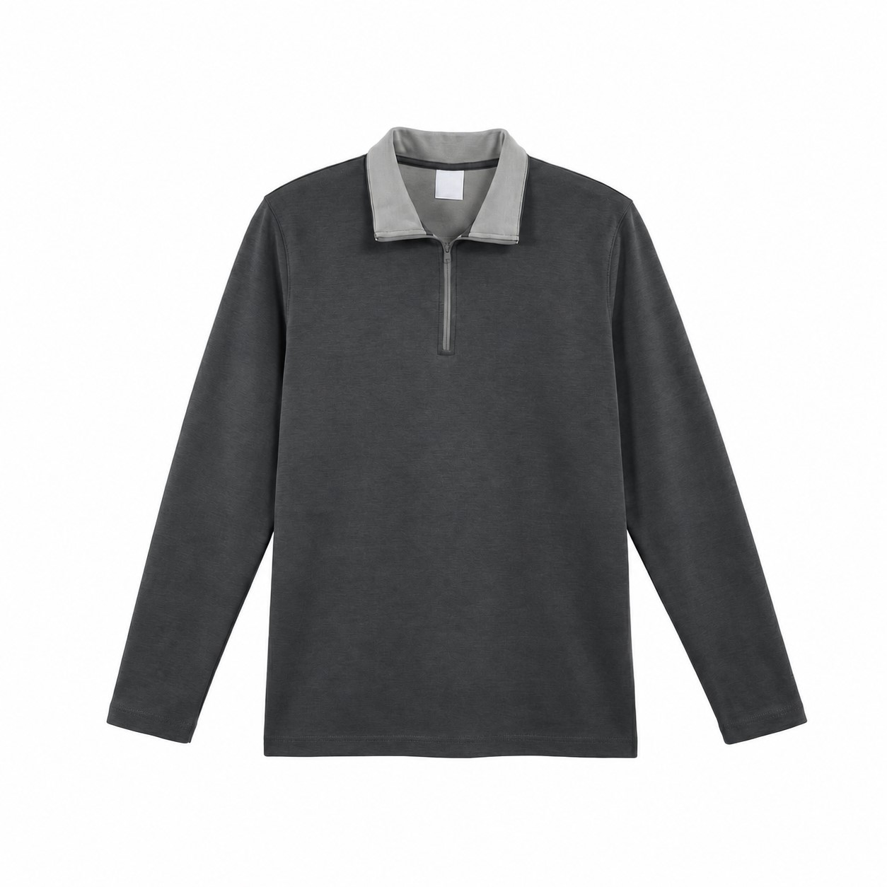 Men's Cotton-Blend Quarter-Zip Pullover — Iron Gray