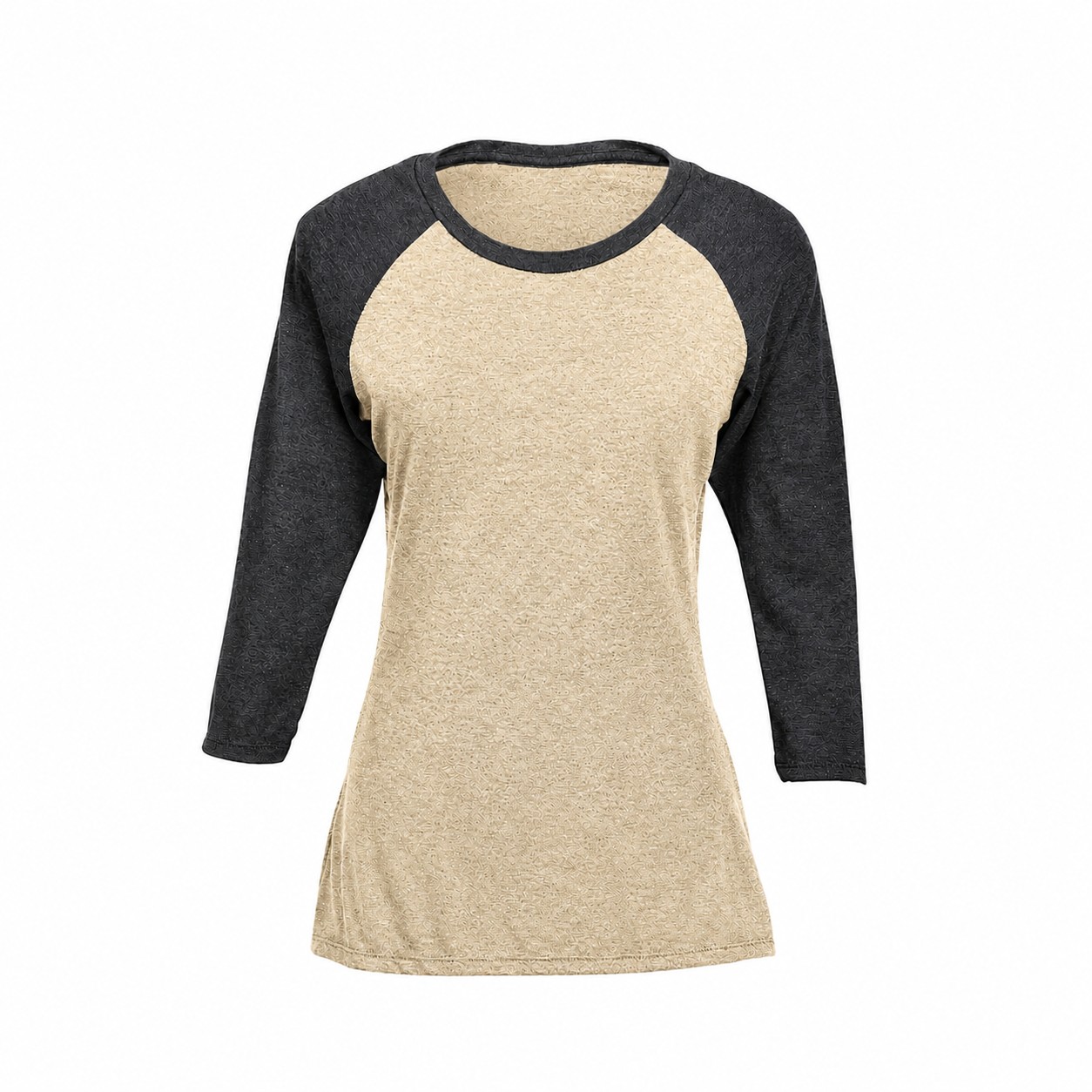 Ladies Tri Blend Raglan Baseball Tee — Beige