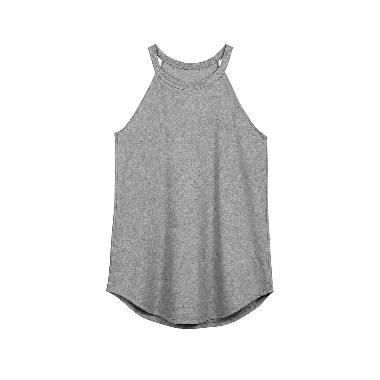 Ladies High Neck Tri Blend Tank Top — Gray