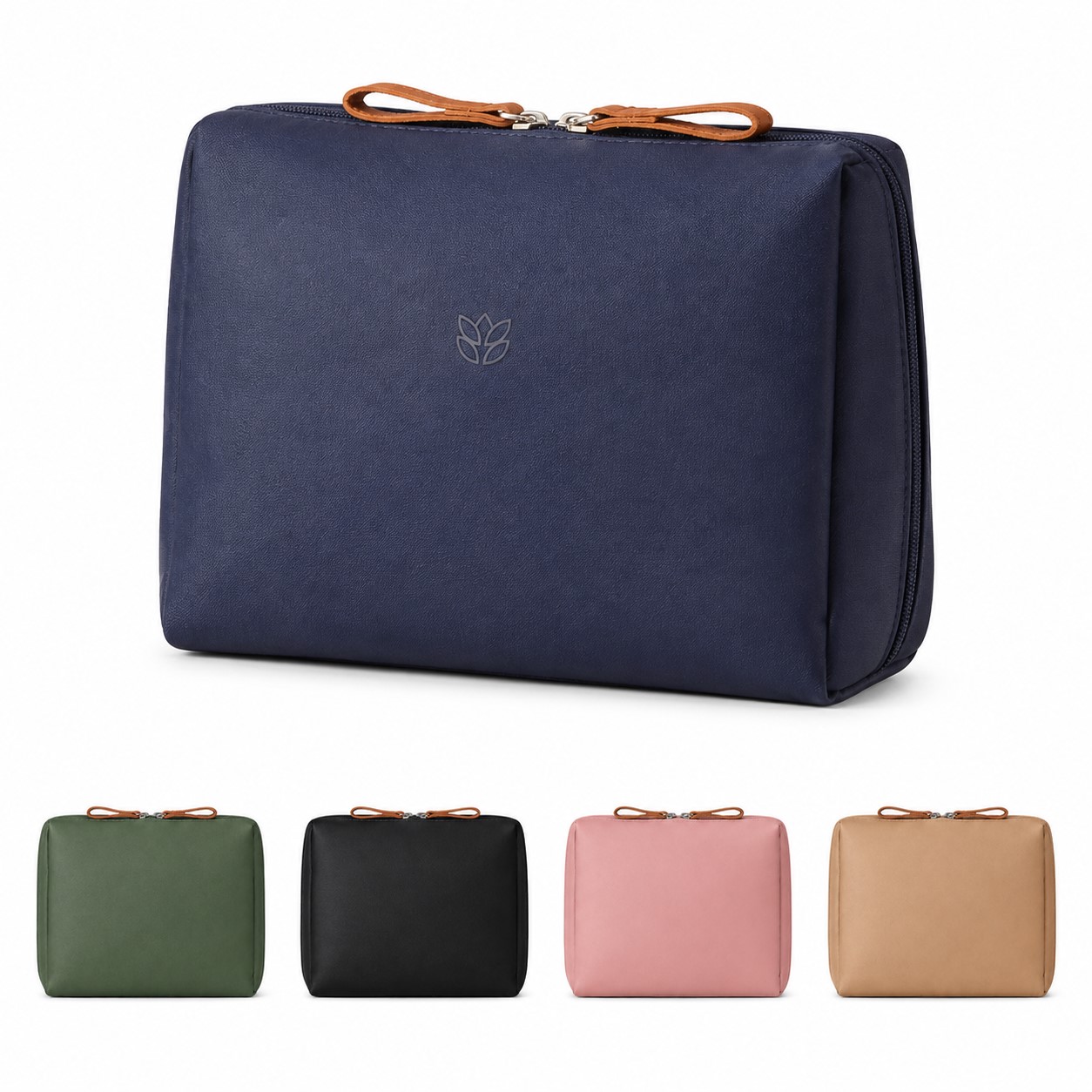 Compact Fabric Zipper Makeup Pouch