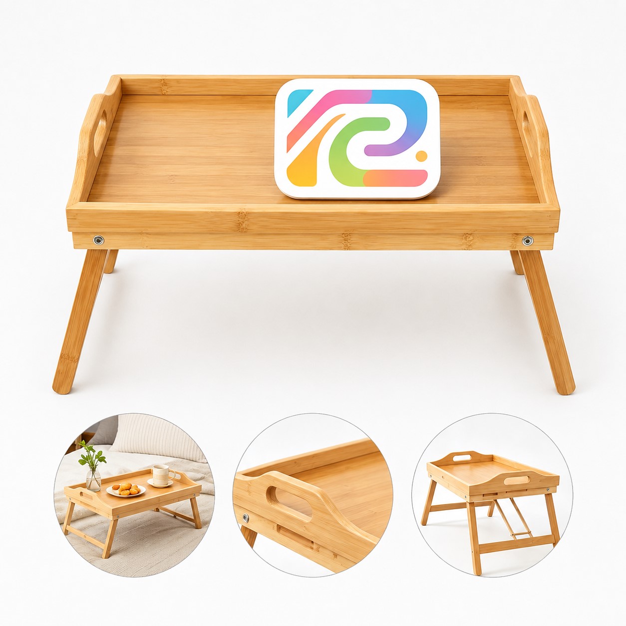 Bamboo Folding Bed Tray Table