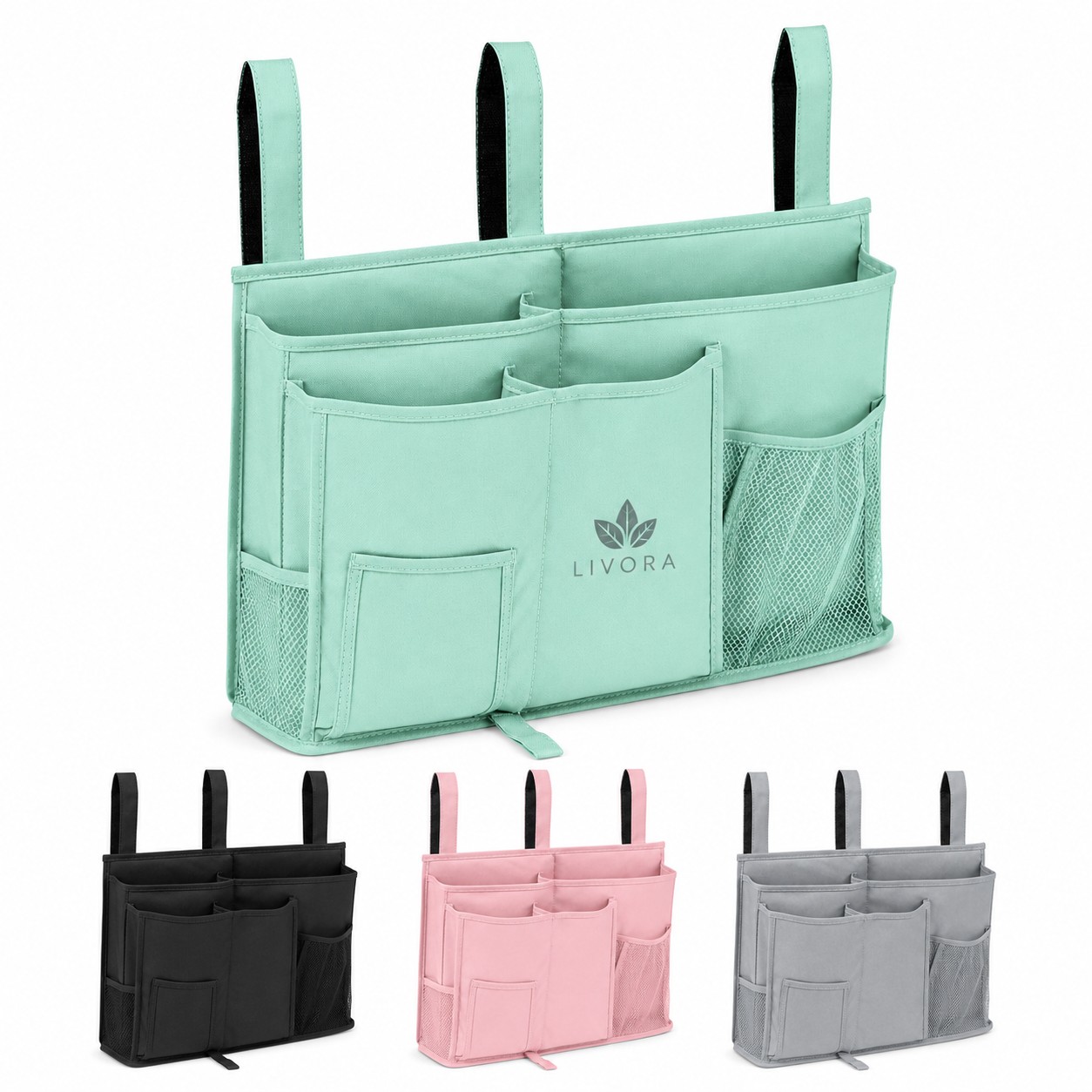 20-Inch Bed Rail Organizer With Eight Pockets