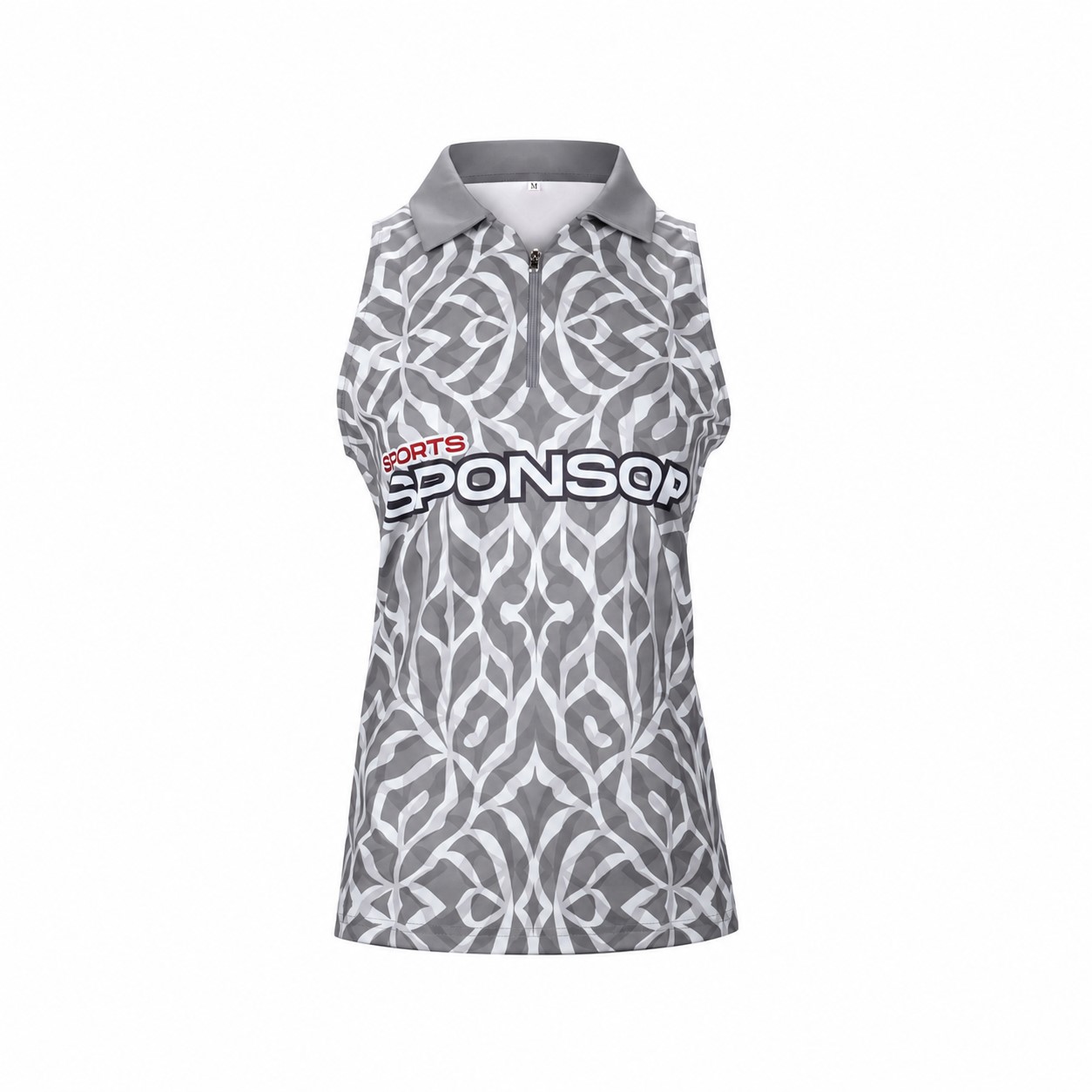 Women's Sleeveless Athletic Polo Shirt — Gray