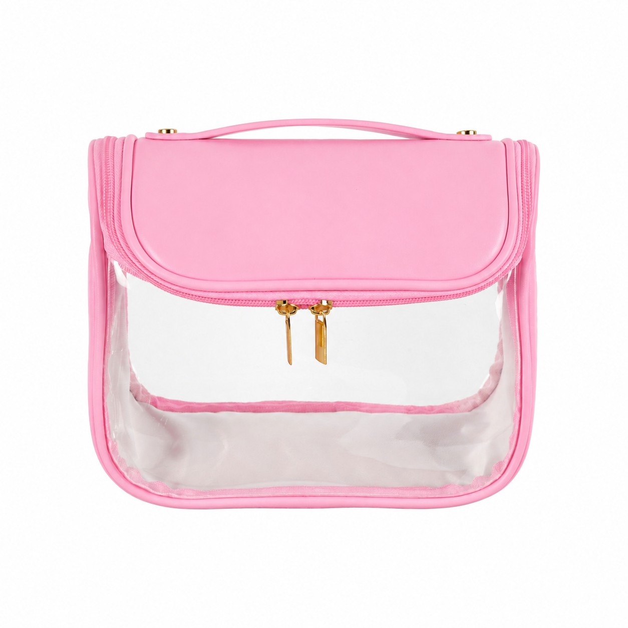 PVC Carry Handles Toiletry Bag — Pink