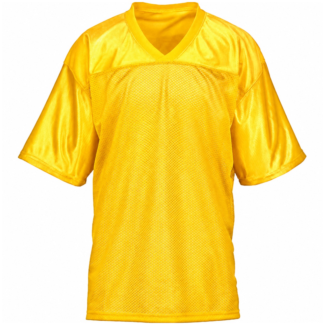 Polyester Mesh V Neck Football Jersey — Yellow
