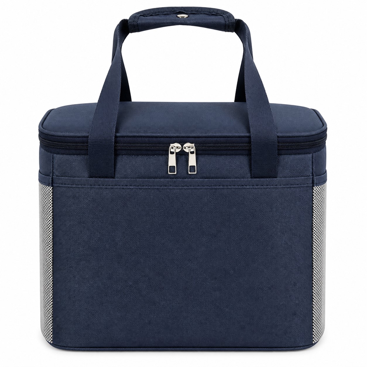 Nylon Dual Zipper Insulated Cooler Bag w/ Mesh Pockets — view 2